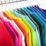 Variety of casual shirts on hangers